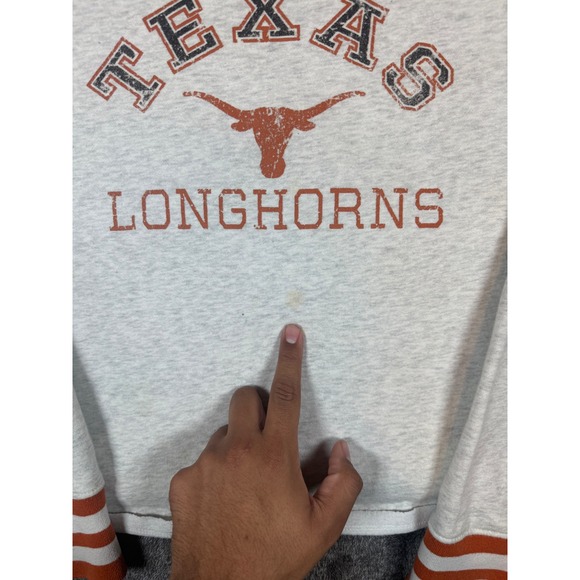 Russell Texas Longhorns Crewneck Sweatshirt XL G Heather Gray Orange Stripes - Picture 3 of 9